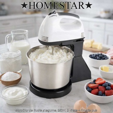 HomeStar Mixer With Bowl MXIB2 - mixer cu bol de 2L ,din inox, 300W