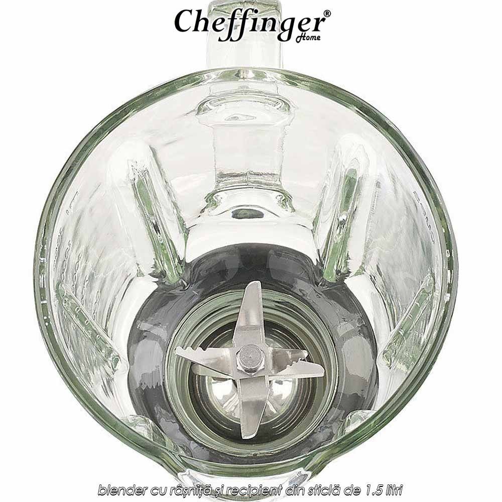 Cheffinger Home GIB1.5 - blender cu râșniță și recipient din sticlă de 1.5 litri