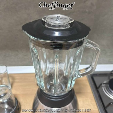 Cheffinger Home GIB1.5 - blender cu râșniță și recipient din sticlă de 1.5 litri