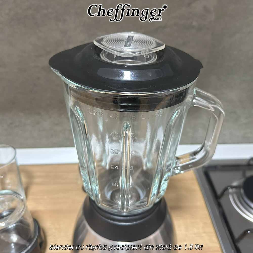 Cheffinger Home GIB1.5 - blender cu râșniță și recipient din sticlă de 1.5 litri
