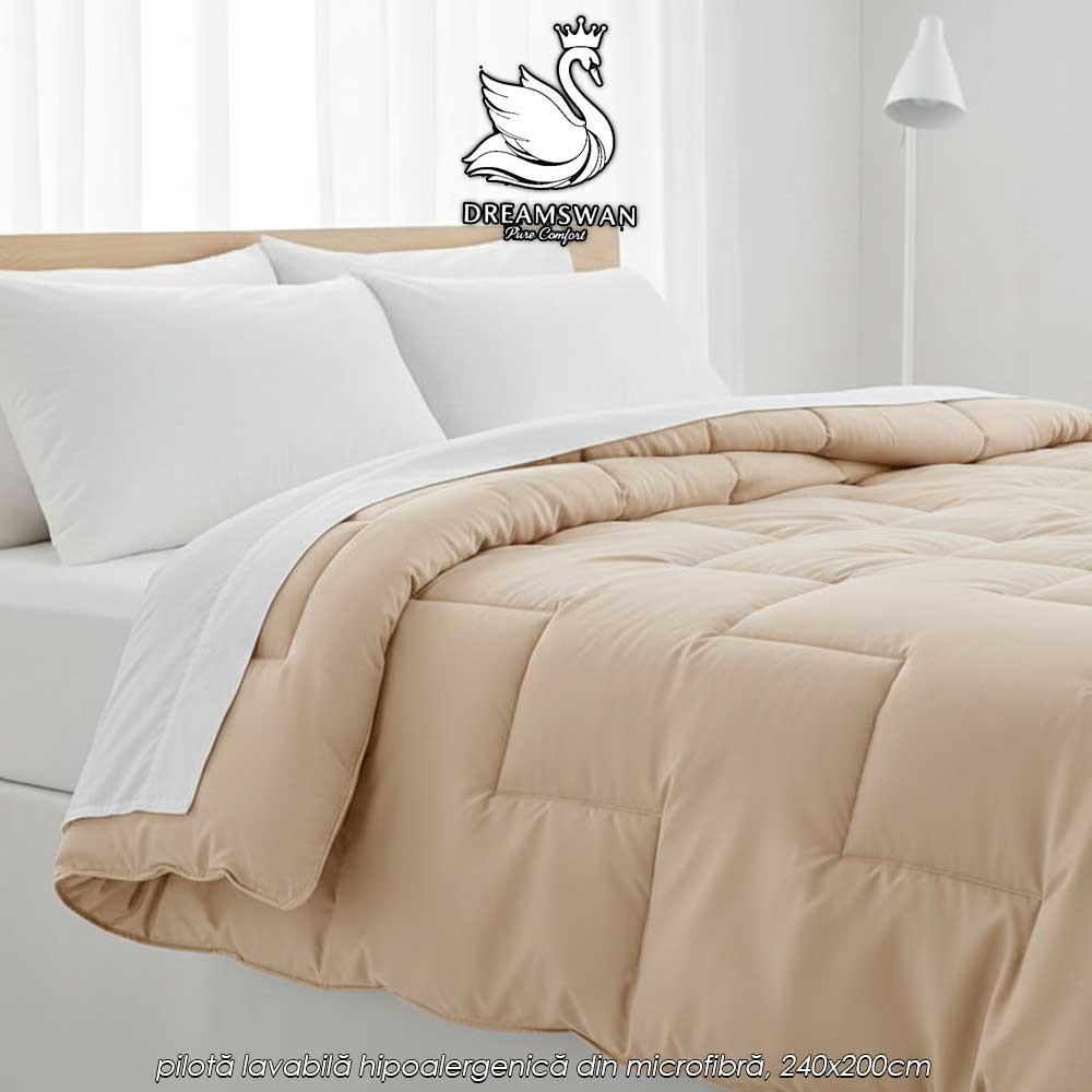 Dreamswan Washable Duvet W2 - pilotă lavabilă hipoalergenică din microfibră, 240x200cm