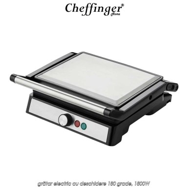 Cheffinger Home PG02 - grătar electric cu deschidere 180 grade, 1800W