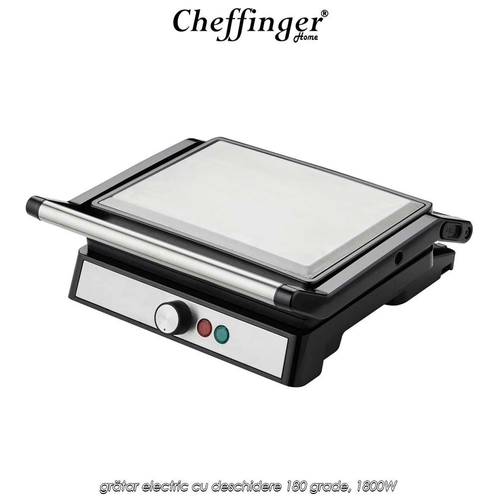 Cheffinger Home PG02 - grătar electric cu deschidere 180 grade, 1800W