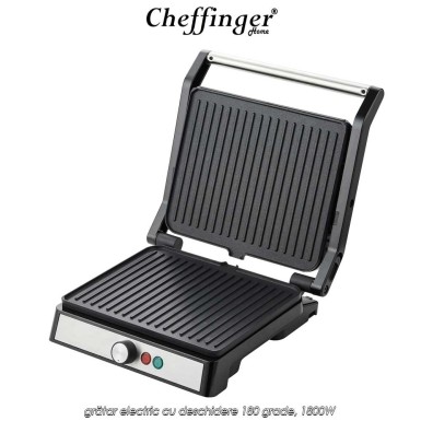 Cheffinger Home PG02 - grătar electric cu deschidere 180 grade, 1800W