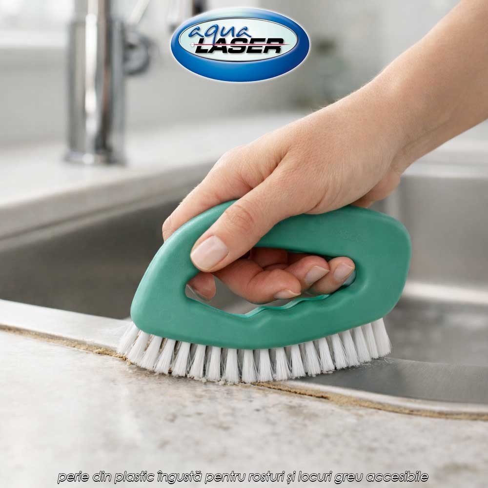 Aqua Laser Grout Brush Turquoise - perie din plastic îngustă pentru rosturi și locuri greu accesibile