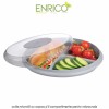 Enrico Microwave 3 Parts Container with Lid - cutie rotundă cu capac și 3 compartimente pentru microunde