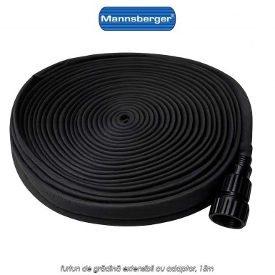 Mannsberger Water Hose 15m - furtun de grădină extensibil cu adaptor, 15m