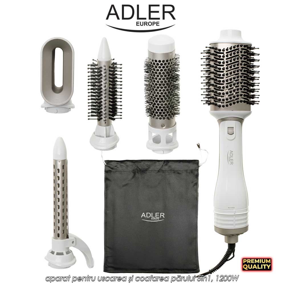 Adler Hair Styler 5in1 AD2027 - aparat pentru uscarea și coafarea părului 5în1, 1200W