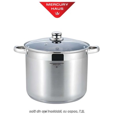 Mercury Haus MC7030 - oală din oțel inoxidabil, cu capac, 7,2L