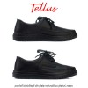 Tellus M0510N - pantofi bărbătești din piele naturală cu șireturi, negru