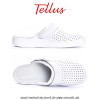Tellus M0404W - saboți medicali de damă din piele naturală, alb