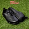 Tellus M7205N - pantofi de damă din piele naturală cu șireturi, negru