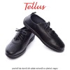 Tellus M7205N - pantofi de damă din piele naturală cu șireturi, negru