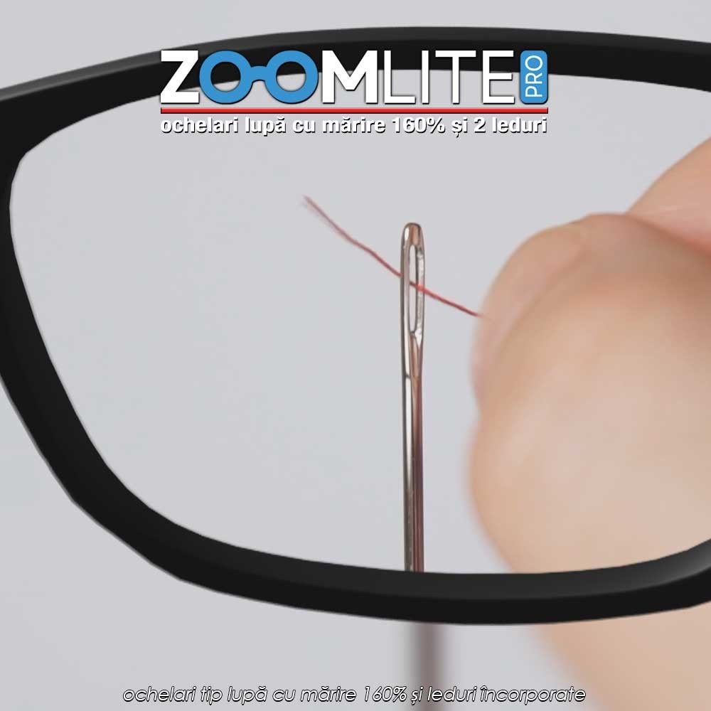 ZoomLite Pro - ochelari tip lupă cu mărire 160% și 2 leduri încorporate