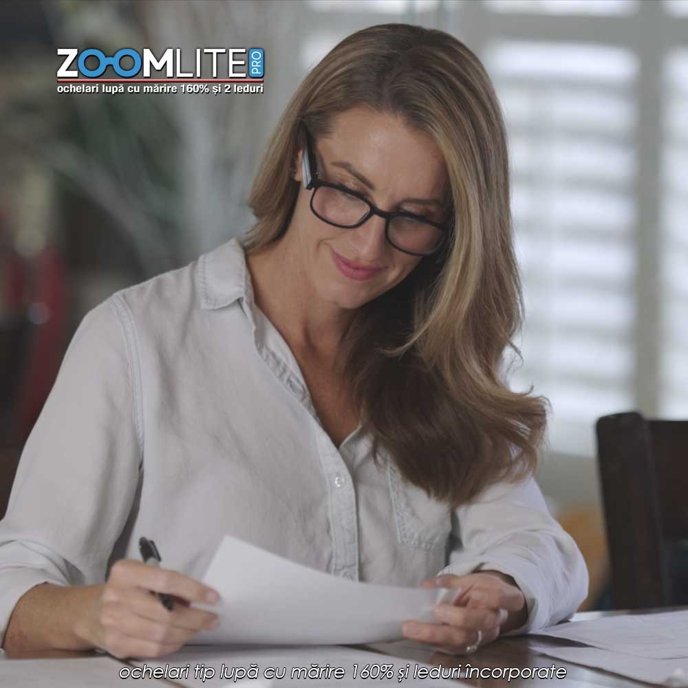 ZoomLite Pro - ochelari tip lupă cu mărire 160% și 2 leduri încorporate