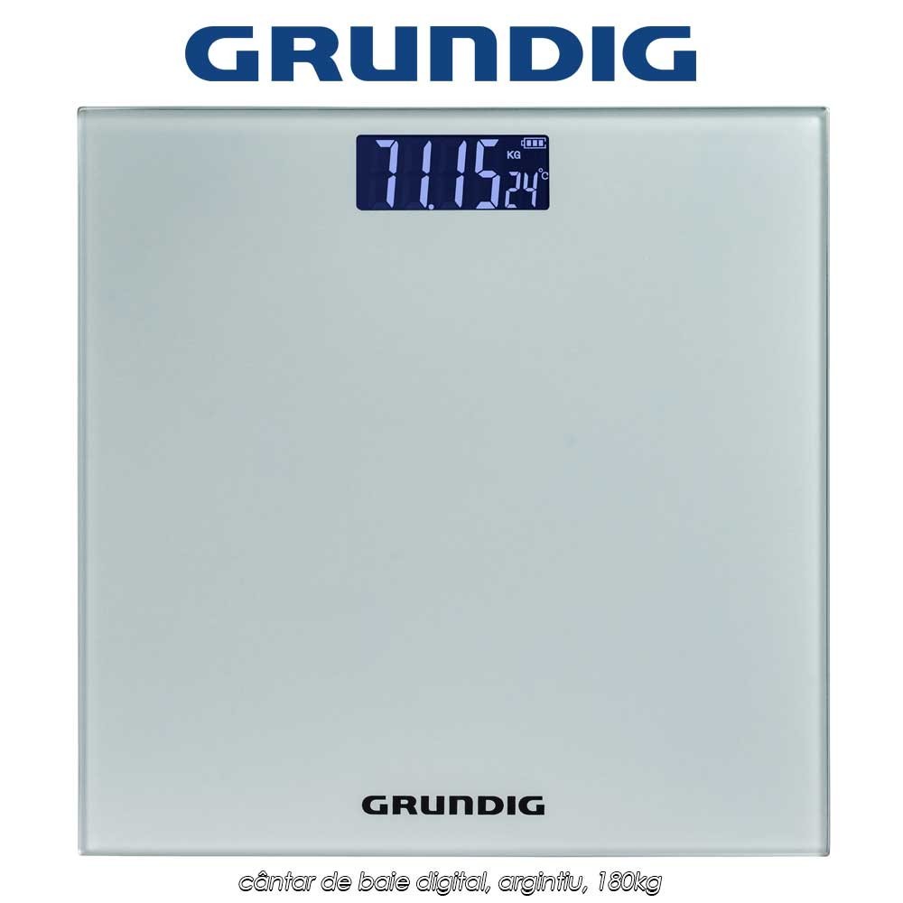 Grundig Body Scale - cântar de baie digital, argintiu, 180kg