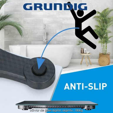 Grundig Body Scale - cântar de baie digital, argintiu, 180kg