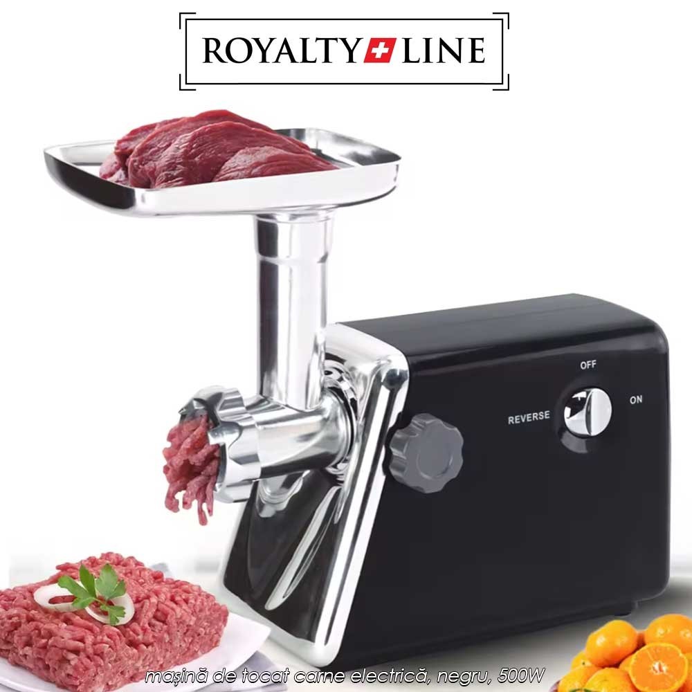Royalty Line Meat Grinder MG5BLK - mașină de tocat carne electrică, negru, 500W
