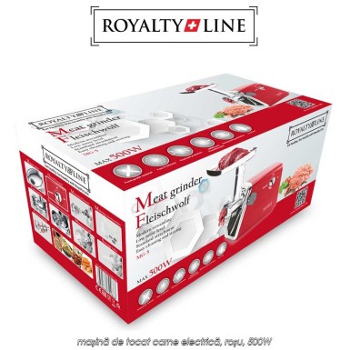 Royalty Line Meat Grinder MG5R - mașină de tocat carne electrică, roșu, 500W