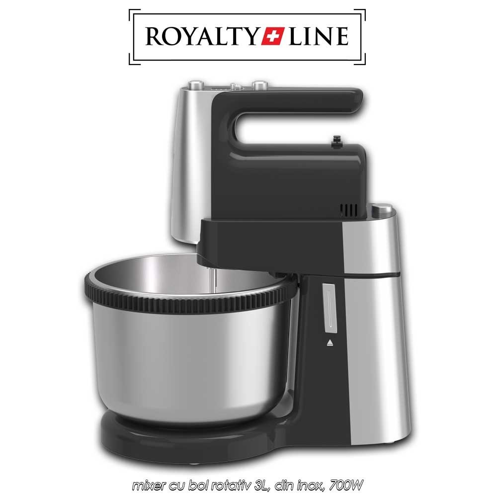 Royalty Line Mixer With Bowl HM19015 - mixer cu bol rotativ 3L, din inox, 700W