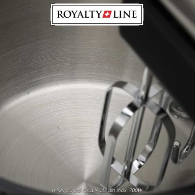 Royalty Line Mixer With Bowl HM19015 - mixer cu bol rotativ 3L, din inox, 700W
