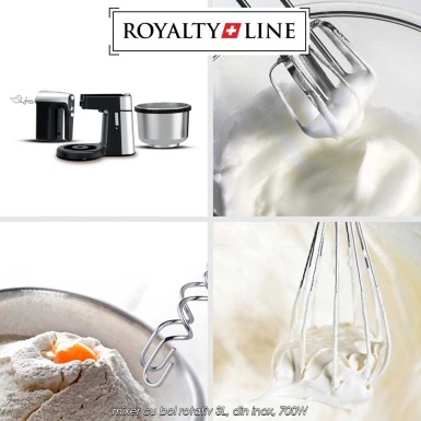 Royalty Line Mixer With Bowl HM19015 - mixer cu bol rotativ 3L, din inox, 700W