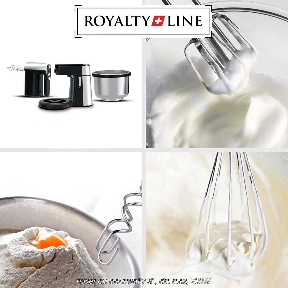Royalty Line Mixer With Bowl HM19015 - mixer cu bol rotativ 3L, din inox, 700W