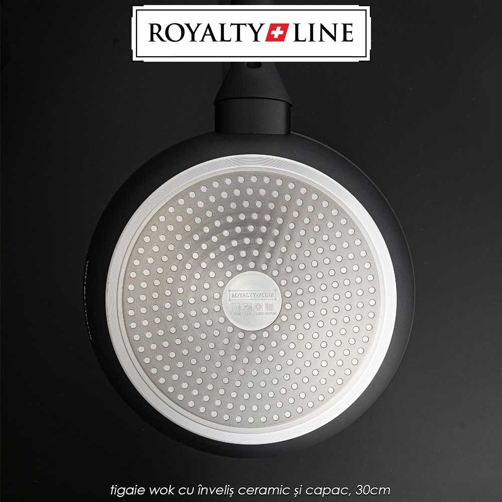 Royalty Line Wok Pan FWN30 - tigaie wok cu înveliș ceramic și capac, 30cm