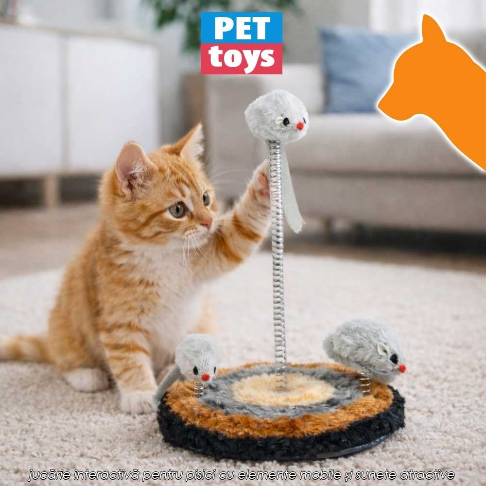Pet Toys Cat Toy Playing Set – jucărie interactivă pentru pisici cu elemente mobile și sunete atractive