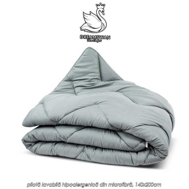 Dreamswan Washable Duvet BL140G - pilotă lavabilă hipoalergenică din microfibră, gri, 140x200cm