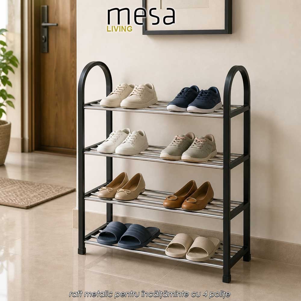 Mesa Living Shoe Rack 4Layer – raft metalic pentru încălțăminte cu 4 polițe