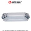 Alpina Oven Glass Square Dish Set – set 3 vase dreptunghiulare din sticlă termorezistentă pentru cuptor